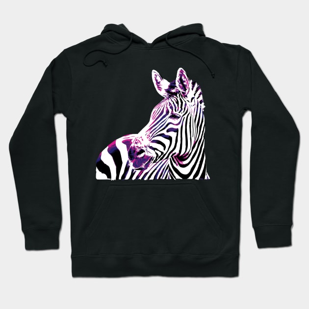 Hot Zebra Digital Painting Hoodie by polliadesign